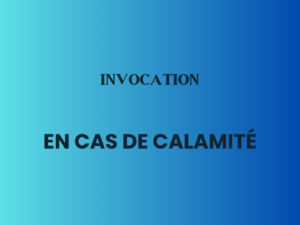 En cas de calamité